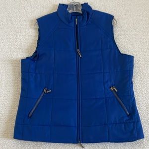 CHARTER CIUB QUILTED STAND COLLAR, ROYAL BLUE VEST- SIZE LARGE